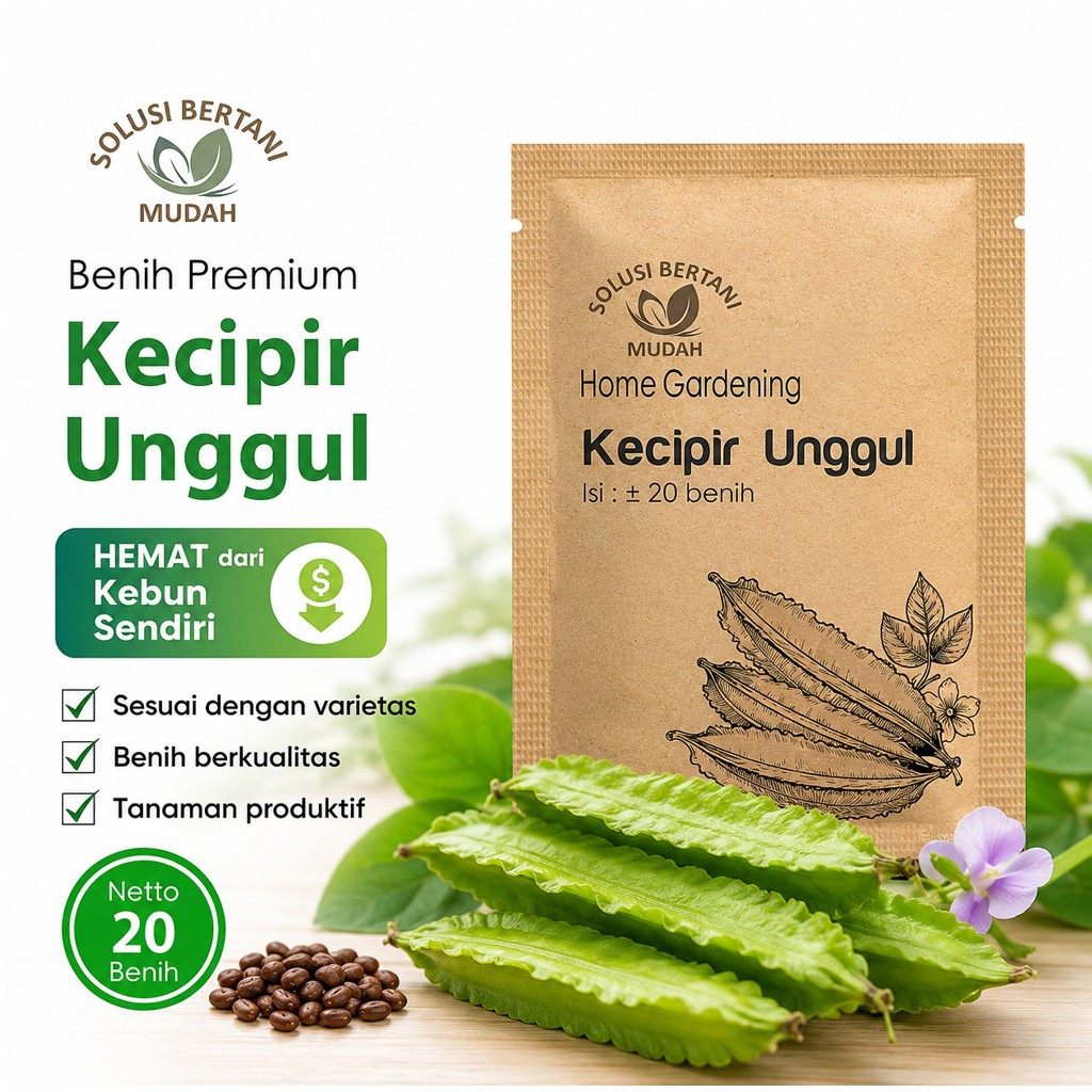Bibit Kecipir Unggul Premium | Benih Sayuran Berkualitas Daya Tumbuh Tinggi
