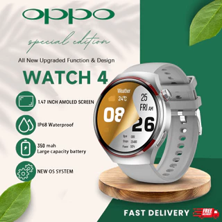 [ COD ] OPPO Smartwatch Watch 4 1.47" AMOLED Display Jam Tangan Wanita Dan Pria Sports Fitness Tracker Play Music Remotely Take Photos Digital Watch 100+ Sports Modes With Sleep And Heart Tracking lP68 Tahan Air Jam Tangan Smart Watch Pria Wanita