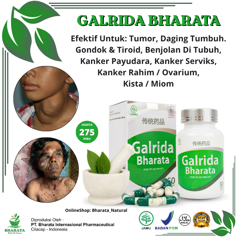 Galrida Bharata Original 50 Kapsul Efektif Mengobati Gondok - Kanker - Benjolan - Kista - Tumor