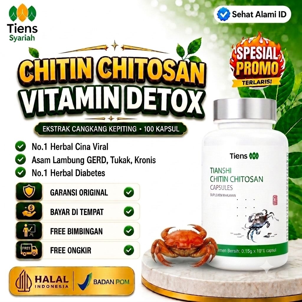 Vitamin Detox Viral Tiens chitin chitosan original asam lambung/gerd