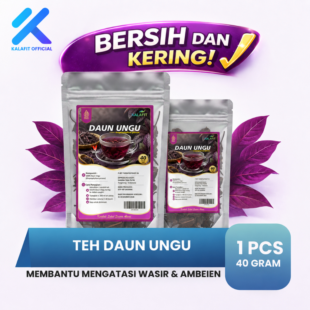 Jual Daun Ungu Handeuleum Obat Ambeien Wasir Alami 100% Murni Kering ...