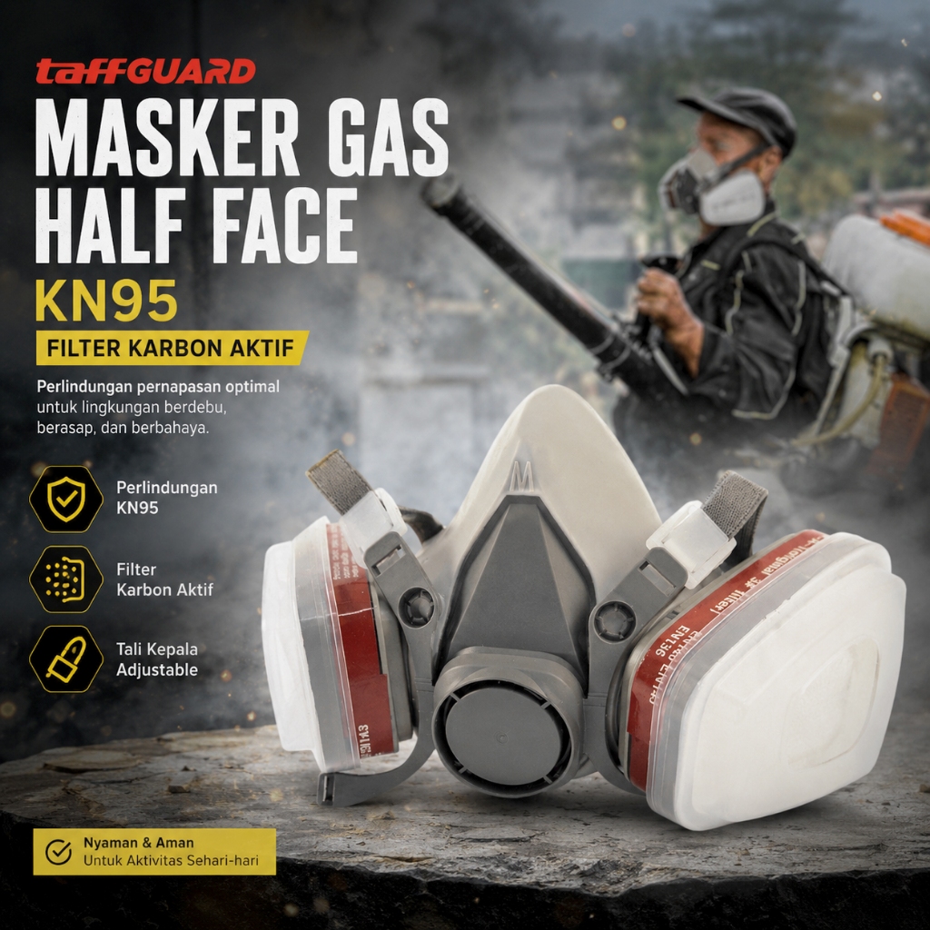 Jual Masker Gas Respirator Cat Lab Kimia 6200 Half Mask Industrial Full ...