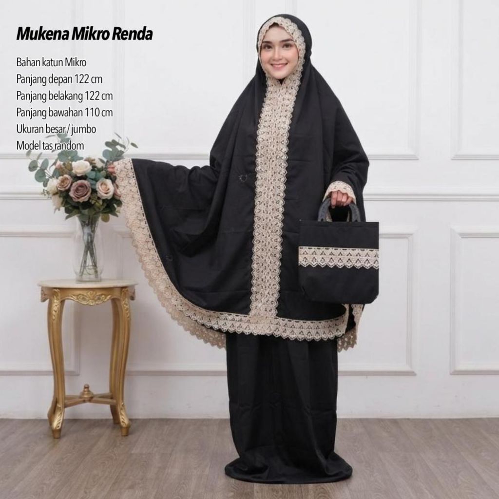 MUKENA DEWASA KATUN MIKRO TEBAL MIX RENDA / MUKENA MIKRO POLOS XXL