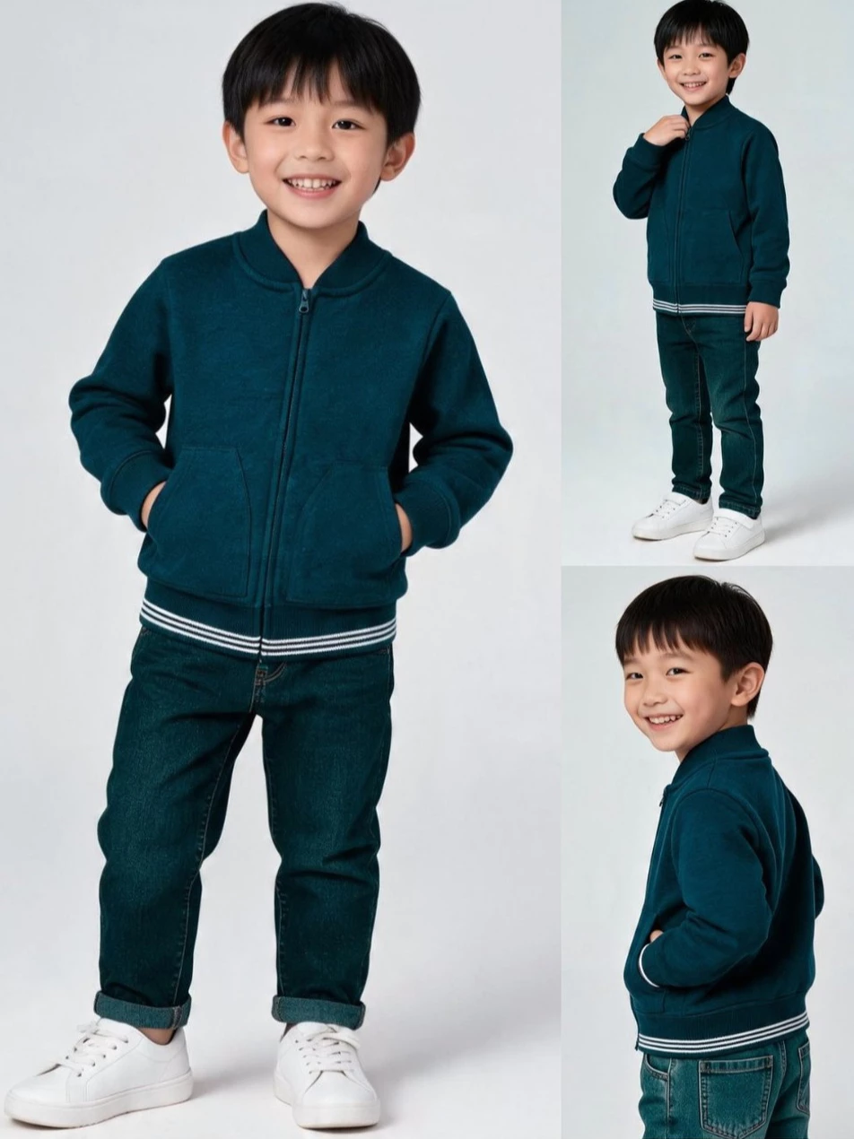 Jaket Anak Bahan Katun Terry OSK French Terry Varsity Bomber Jacket - 2816