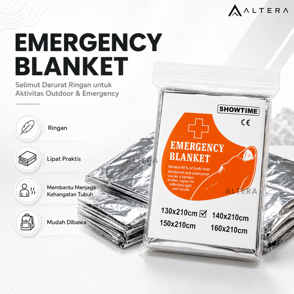 Emergency Blanket Selimut Darurat Anti Hipotermia Survival Hiking Camping Outdoor