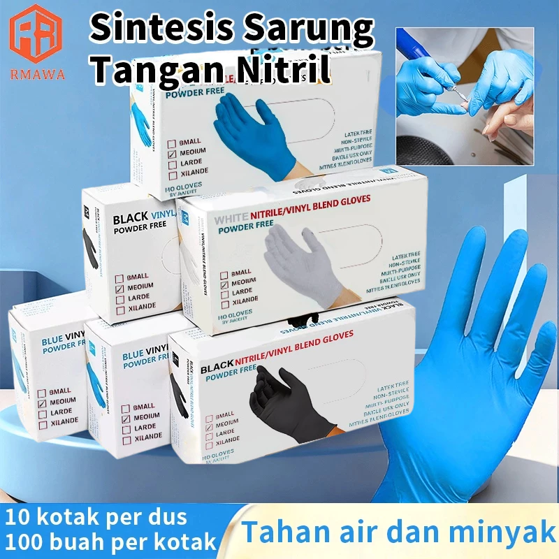 [COD]Sarung Tangan Latex 100Pcs x 10 Box – Paket Grosir Hemat, Tebal Kuat, Cocok untuk Medis & Makanan - foto 1