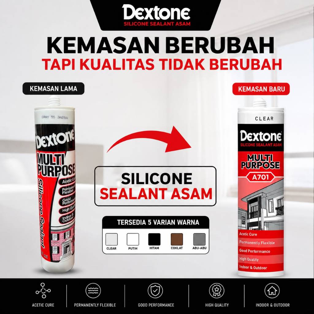 Jual Lem silicone sealant Dextone multi purpose 300ml, lem kaca dextone ...