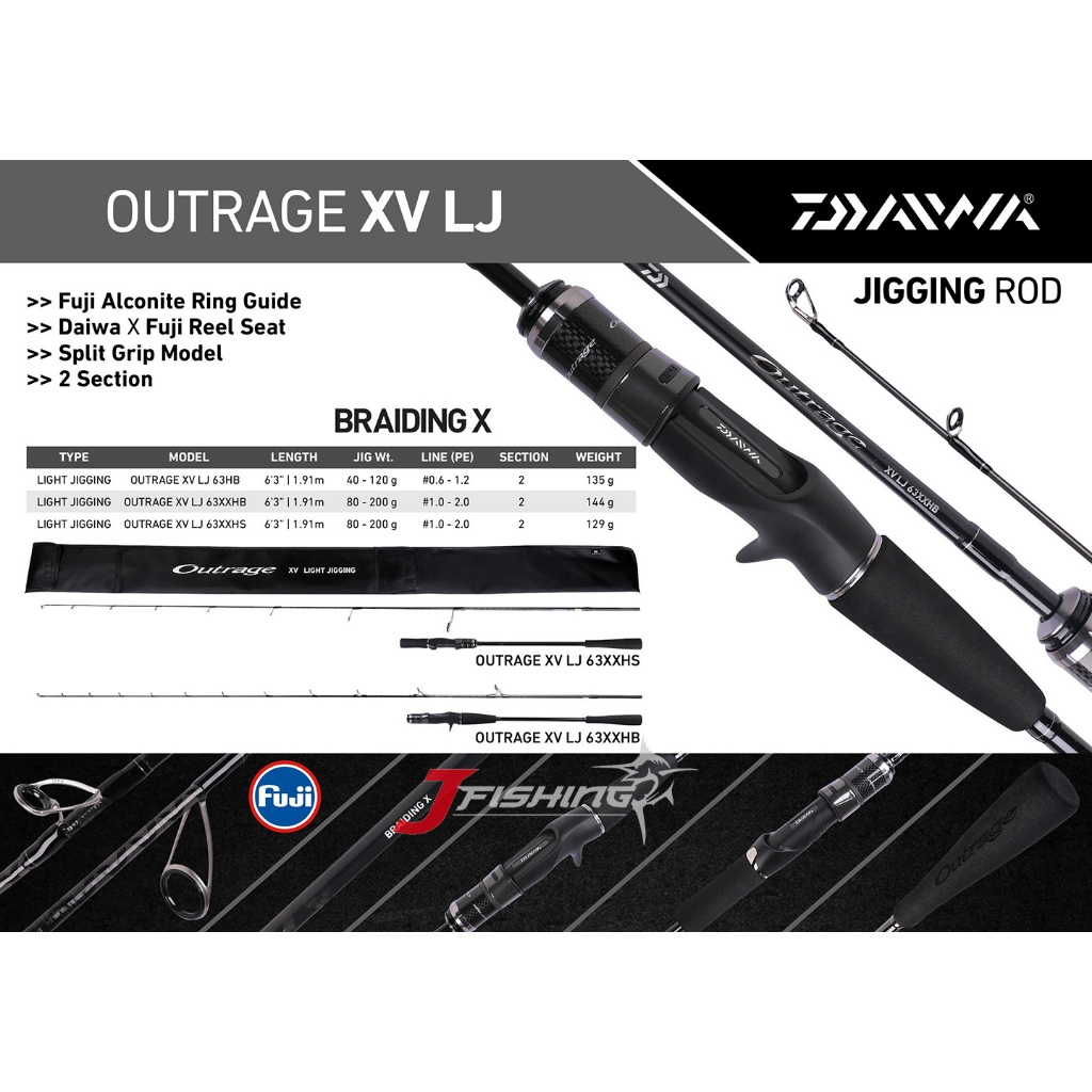 Jual Joran DAIWA OUTRAGE XV LJ | 63HB 63XXHB 63XXHS | Jigging