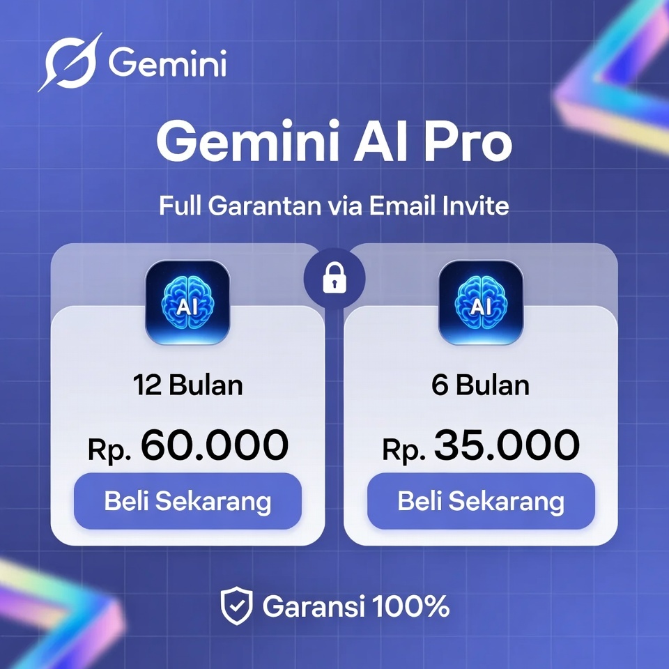 Gemini AI Pro 5TB Google One AI Premium - Akun Ready Garansi Full Access