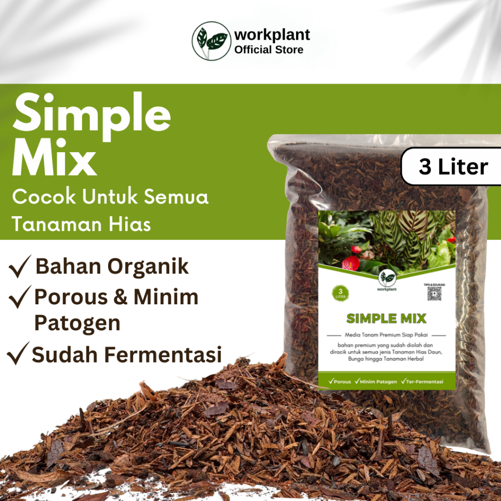 Workplant - Simple Mix Media Tanam Fermentasi Siap Pakai untuk Aglonema Mawar Hydrangea Monstera Calathea Tanaman Bunga Sayur Tanaman Herbal Sudah Bebas Patogen Tanaman Lebih Subur