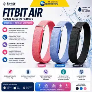 Google Fitbit Air Smart Fitness Tracker Original | Gelang Pintar Pemantau Detak Jantung, Tidur, Langkah, Kalori & Tahan Air