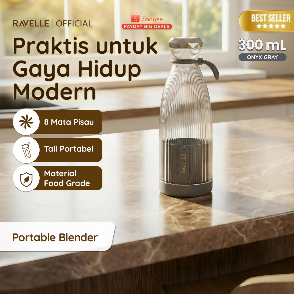 Jual [NEW PRODUCT] Ravelle - Purea Blender Portable Ravelle 300ml USB ...