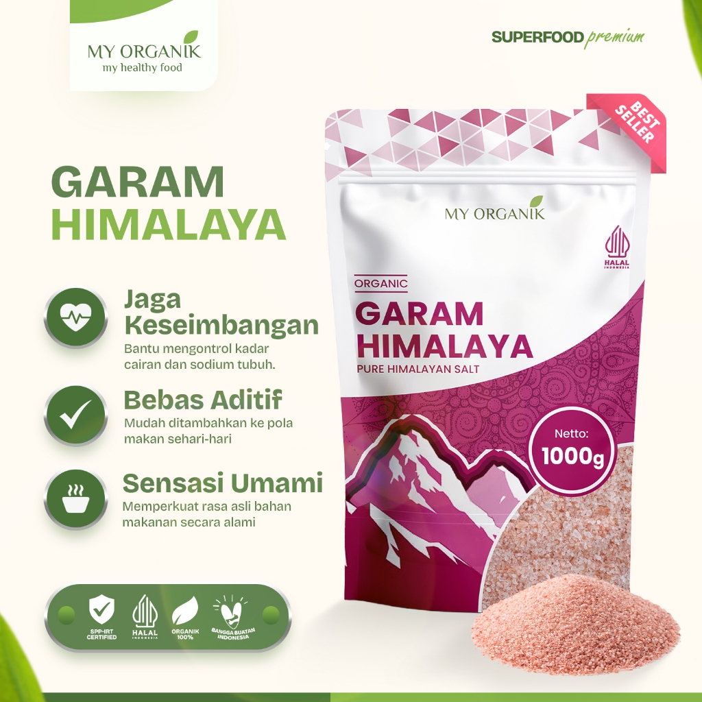 My Organik Garam Himalaya 1 Kg Pink Himalayan Salt Original Premium