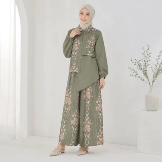 FADFAD Setelan One Set Wanita | Setrok Atasan Baju dan Rok | Motif Patchwork Kombinasi Unik | Gaya Korean Style Modis Kekinian | OOTD Kasual Santai Hangout Daily | Outfit Pakaian Hijab Aesthetic | Import Premium Terbaru Mewah Trendi Elegan