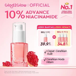 Glad2Glow Pomegranate Niacinamide Power Bright Serum  Mencerahkan Wajah Pemutih Wajah  Serum Glowing  Serum And Essence Wajah  Bekas Jerawat g2glow official store