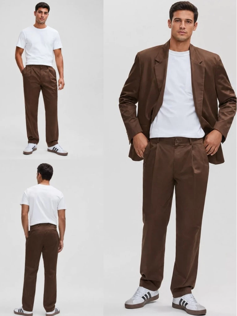 Celana Panjang Pria Bahan Katun MO Men's Tapered Trousers - 2948