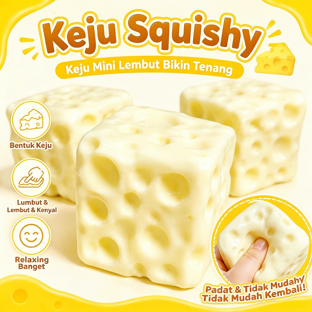 Jual READY Squishy Keju Madu Bentuk Balok | Pilihan Tekstur, Slow ...