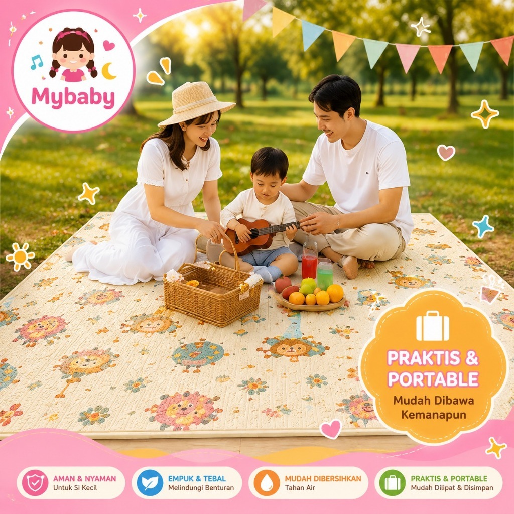 SNI I Playmat Bayi Karpet Lipat Playmat Foldable Bayi Karpet Bayi 180x200cm Matras Bayi Playmate Foam Lipat Playground