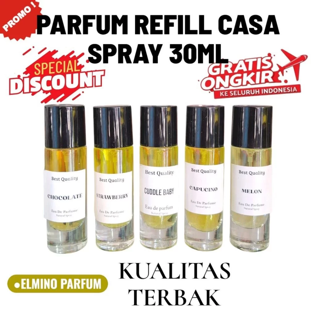 (30ML CASA) PARFUM REFILL CASA SPRAY 30ML PRIA WANITA TAHAN LAMA