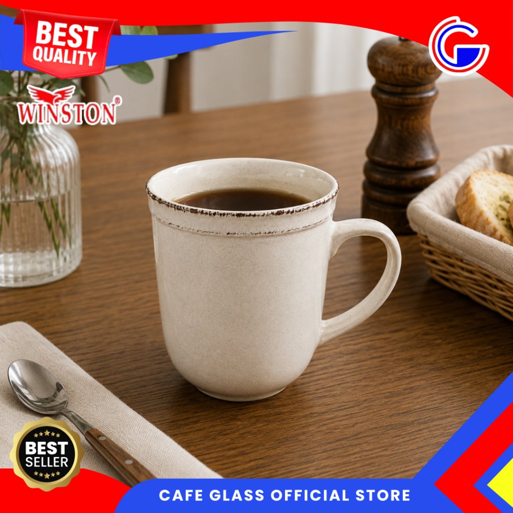 Gelas Minum Aesthetic - Mug Keramik Warna Nude - Mug Kopi Hampers Kado Souvenir -  TM-231108 Winston