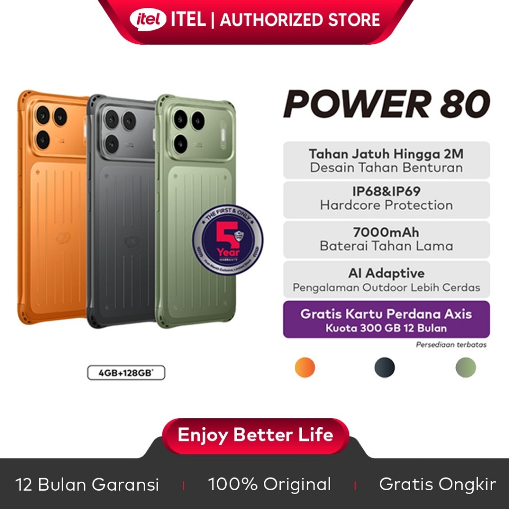 Jual itel Power 80 6+4GB/128GB Dan 4+4GB/128G - Rugged Smartphone ...