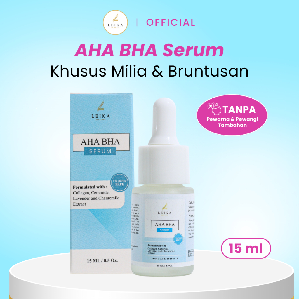(BELI 1 PCS ) Leika Skincare Serum AHA BHA Resmi BPOM Perawatan Khusus Milia Bruntusan Tanpa Pewarna dan Pengharum Tambahan