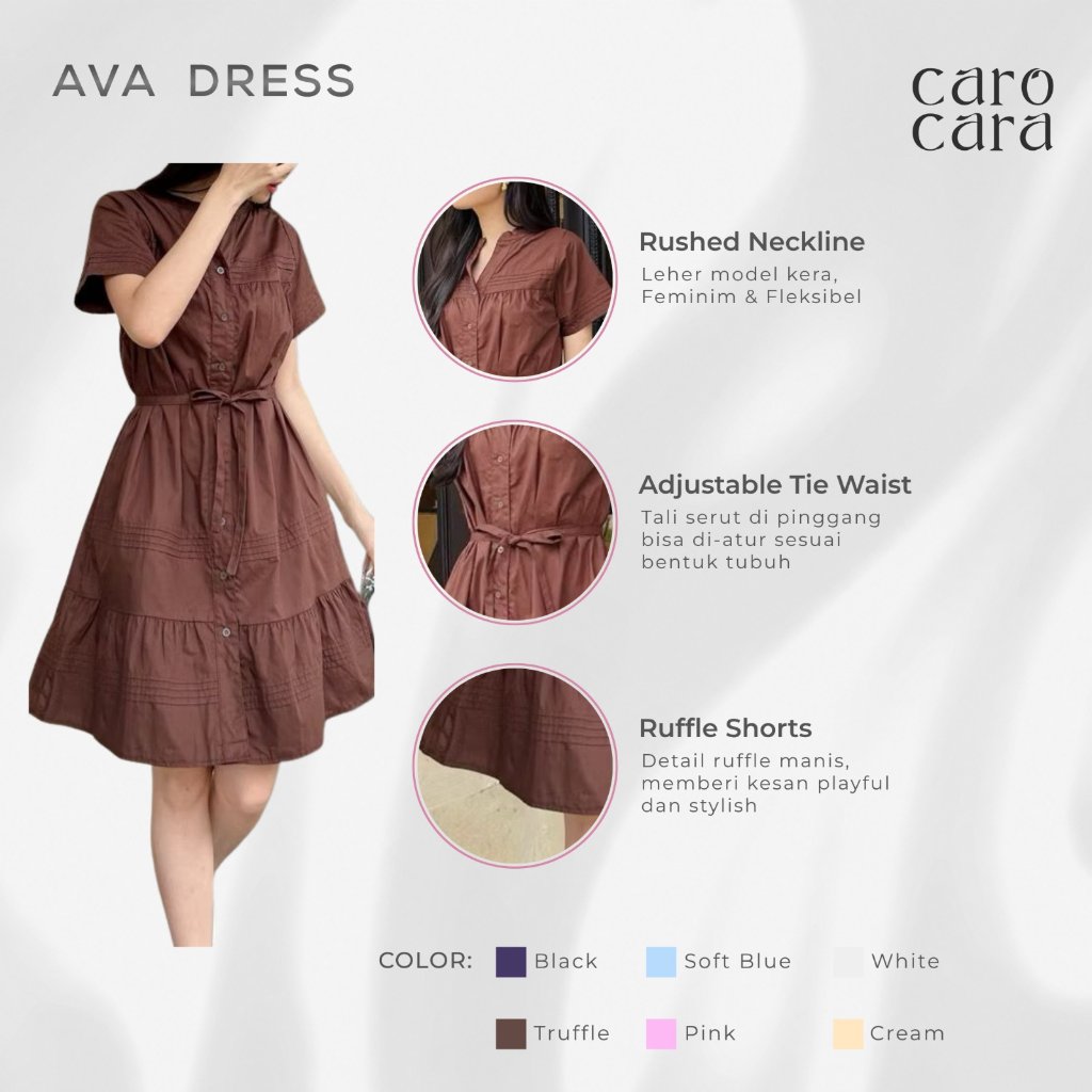 Ava Dress Wanita Office Look Simple