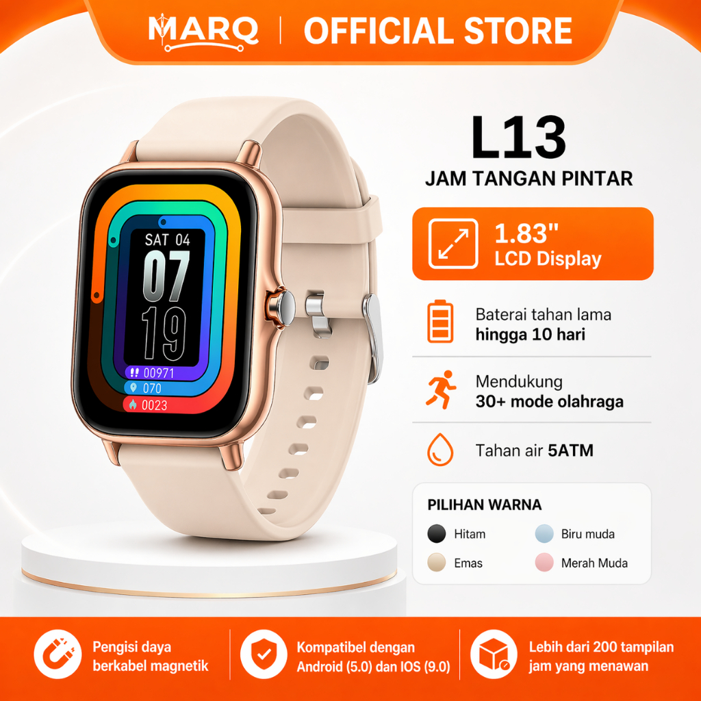 Jual Smartwatch Olahraga L13 Layar 1.83 LCD Bluetooth Call HD Monitor ...