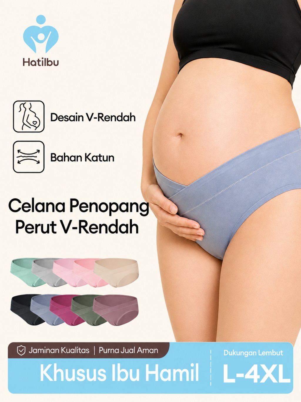 CD Hamil Jumbo Katun Celana Dalam Ibu Hamil Katun Maternity Hipster Panties Ventilasi Baik 20020 820