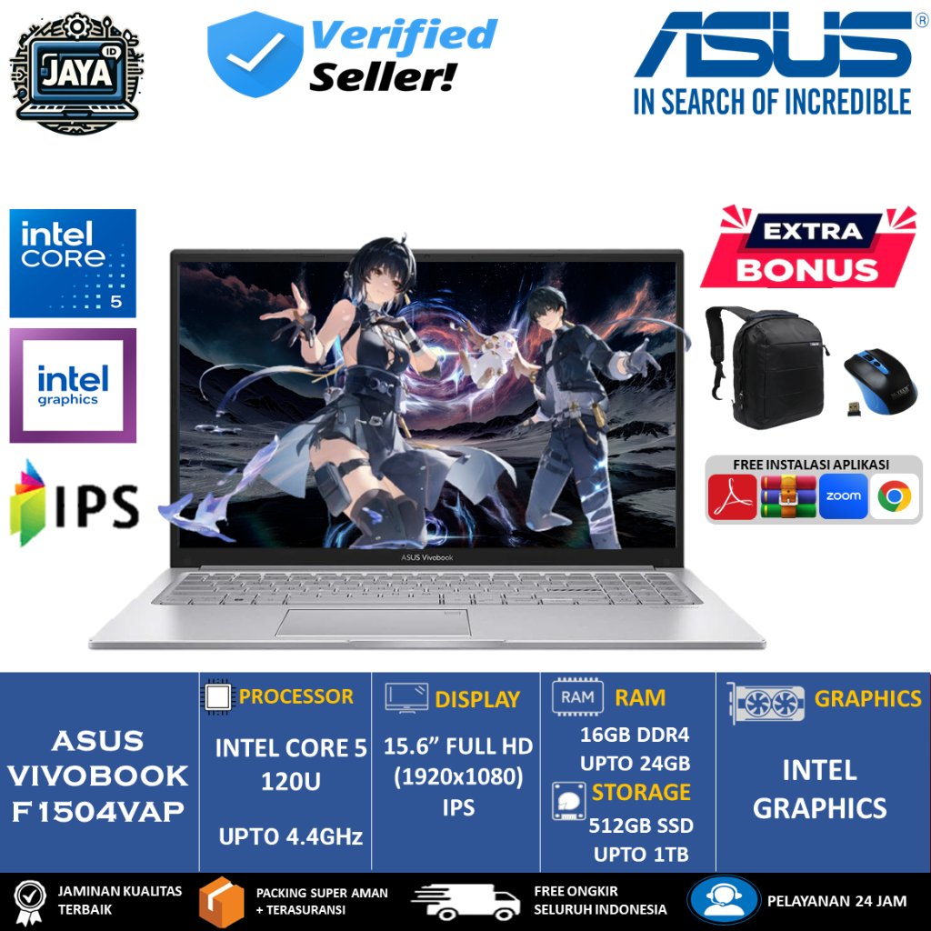 Laptop ASUS Vivobook 15 F1504VAP Core 5 120U Intel Graphics Ram 24GB 1TB Ssd 15Inch Full HD