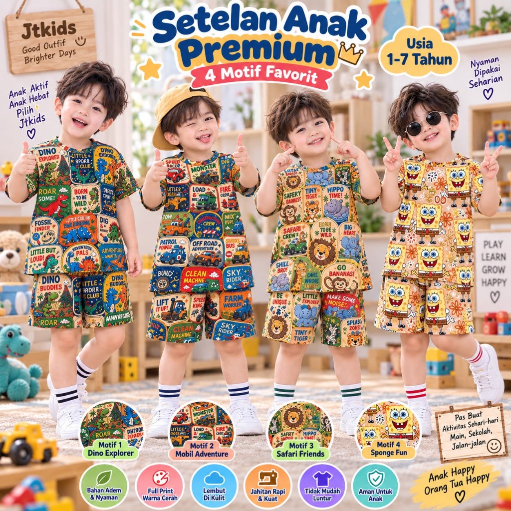 Rekomendasi Setelan Baju Anak Cowok Keren dan Nyaman untuk Usia 1 sampai 7 Tahun