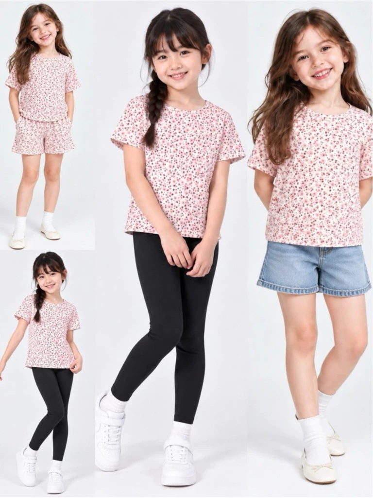 Kaos Lengan Pendek Anak Cewe CTR Kids Floral Tee - 3301