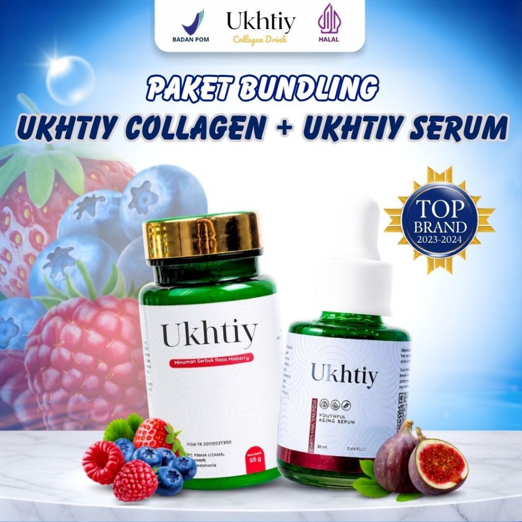 Jual Ukhtiy Collagen Drink + Serum DNA Salmon | Membantu Kulit Tampak ...