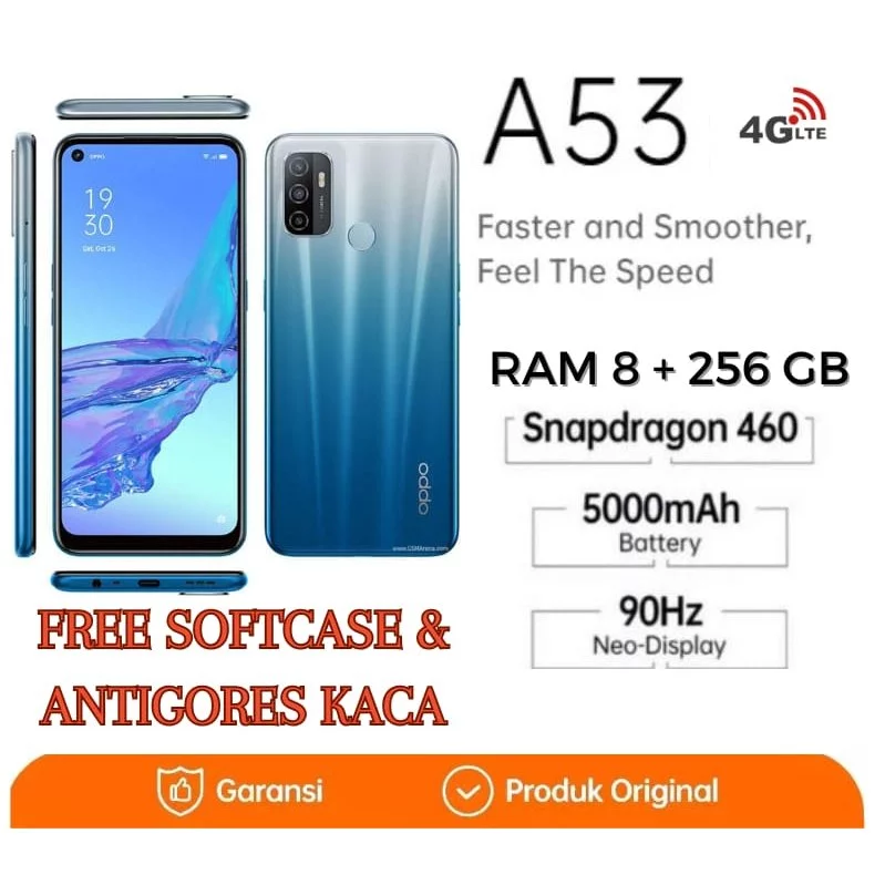 HP OPPO A53 ram 8/256GB 4G LTE Smartphone GARANSI 1 TAHUN