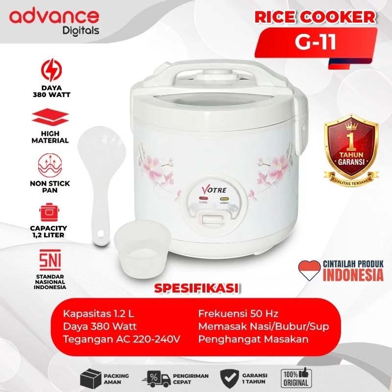 Advance G-11 Rice Cooker 350W Penanak Nasi Kapasitas 1.2 Liter