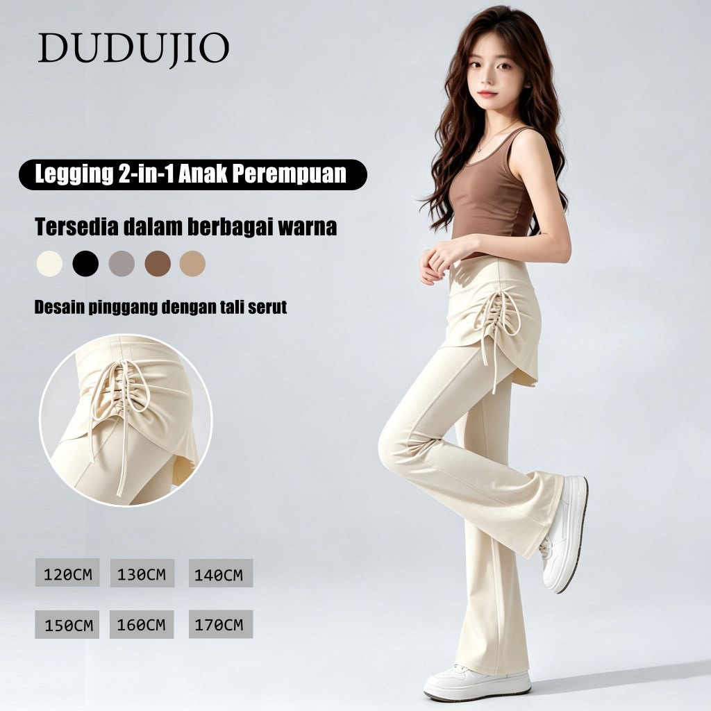 Jual DUDUJIO-Legging anak perempuan, desain 2-in-1, rok anak, celana ...