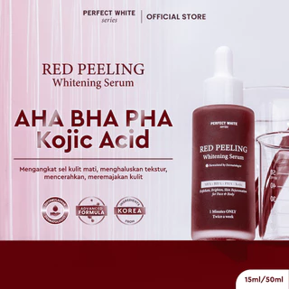 PERFECT WHITE Red Peeling Whitening Serum 10% AHA BHA PHA Kojic Acid 50ml | Eksfoliasi
