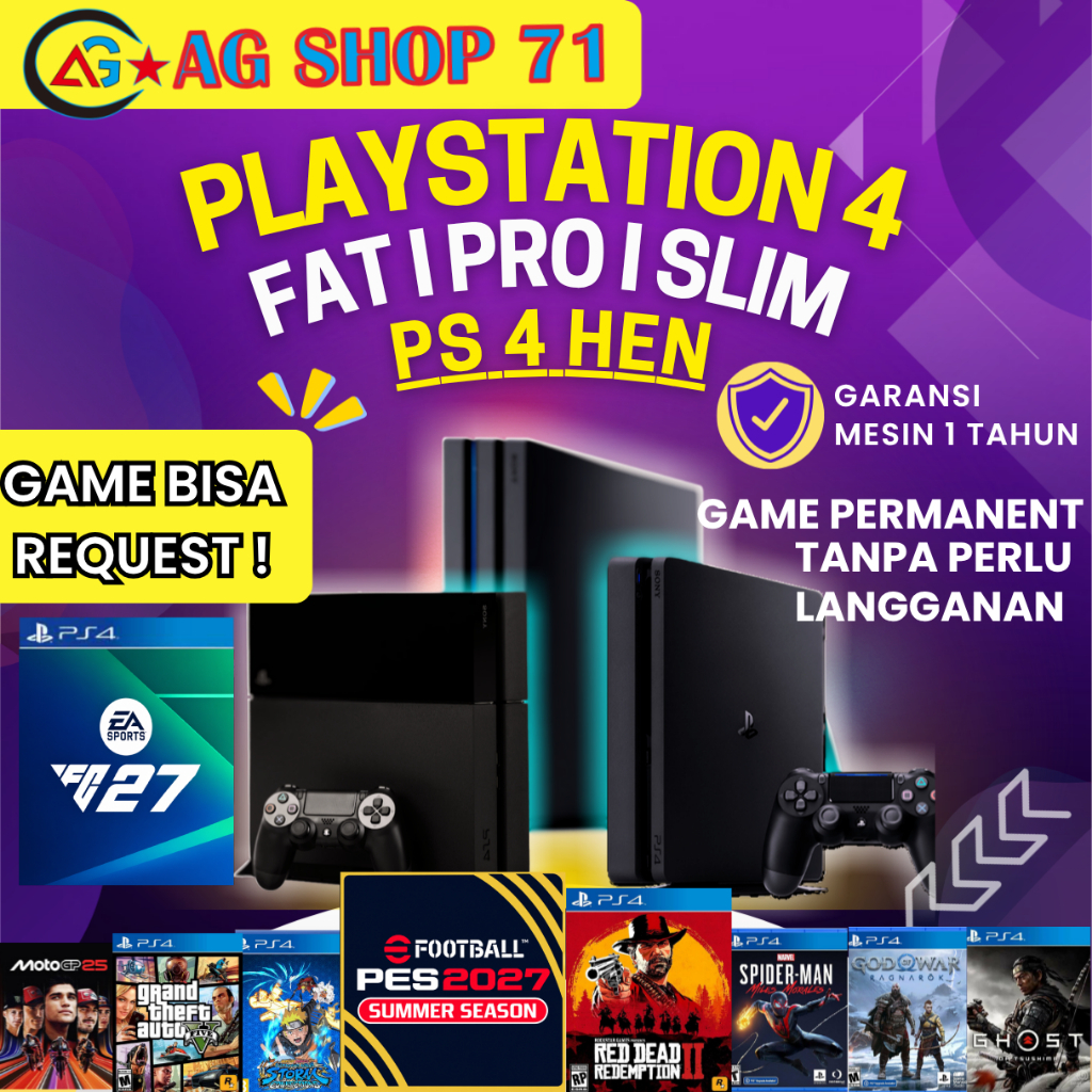 Jual PS4-HEN-FAT/ SLIM/PRO. FULL GAME BEBAS REQUES. AUTO HEN. FW 13 ...