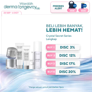 WARDAH Crystal Secret All Series Lengkap - Menyamarkan Flek dan Bekas Jerawat, Perawatan Kulit Wajah Sebening Kristal, Skin Barrier, Dark Spot Corrector - Cleanser, Toner, Serum, Day & Night Moisturizer, Radiance Serum Mask - Skincare