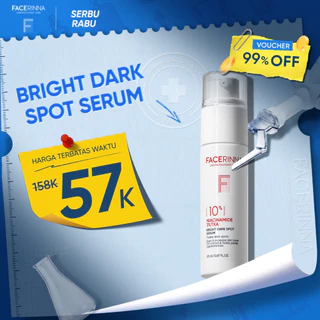 FACERINNA 10% Niacinamide + 3% TXA Power Bright Serum 20ml | White Serum Mencerahkan Wajah Bekas Jerawat Pemutih Wajah| Whitening Brightening Glowing Anti Aging Anti Acne | with MSH Niacinamide Ceramide Semua Jenis Kulit