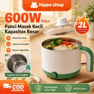 [Garansi permanen] Panci Listrik Multifungsi 3 in 1 600 Watt Stainless Steel Anti Lengket 2 Liter Penggorengan Elektrik Serbaguna Steamer Kukusan
