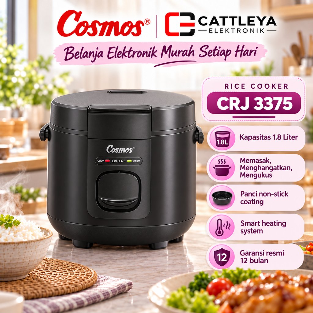 [COD READY] COSMOS RICE COOKER ANTI LENGKET 3 IN 1 / MAGIC COM CRJ-3375 / CRJ 3375 / CRJ3375 (1,8 LITER)