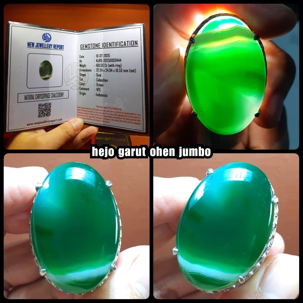 Jual natural ijo garut ohen super jumbo + sertifikat lab | Shopee Indonesia