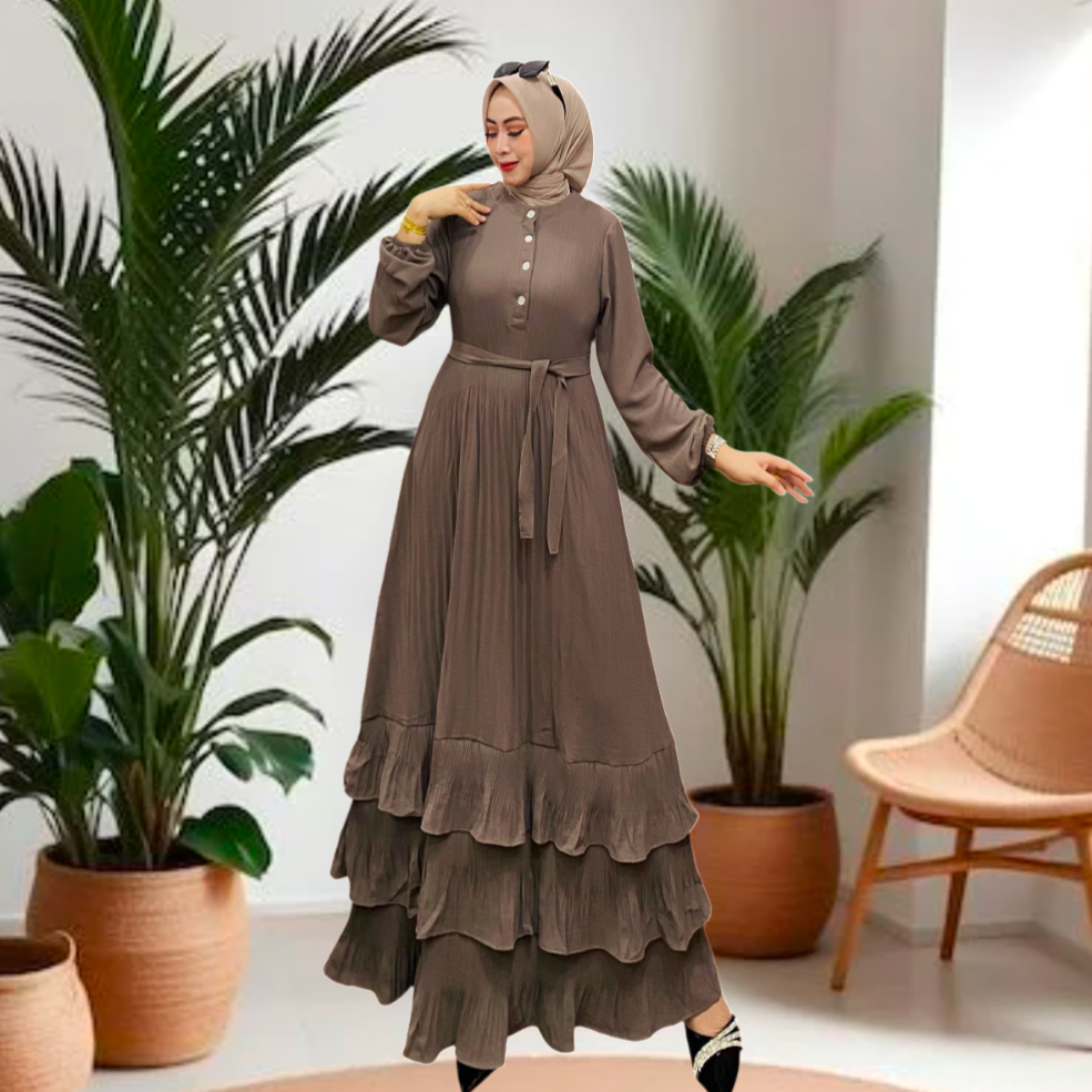 Jual Gamis Simpel Elegant Gamis Plisket 2026 Model Baru Fashion Muslim ...