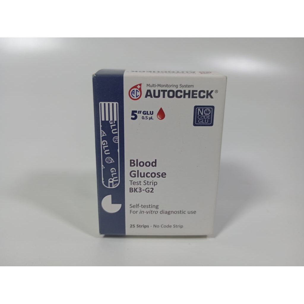Jual Autocheck Blood Glucose Test Strip BK3-G2 (Isi 25 Strip) | Shopee ...