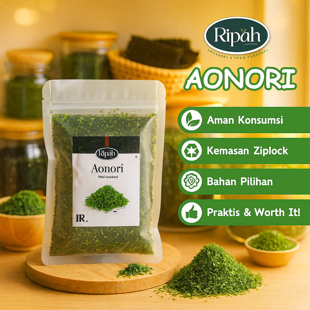 Jual Aonori Dried Seaweed | Taburan Takoyaki | Bubuk Nori 10 gr Ripah ...