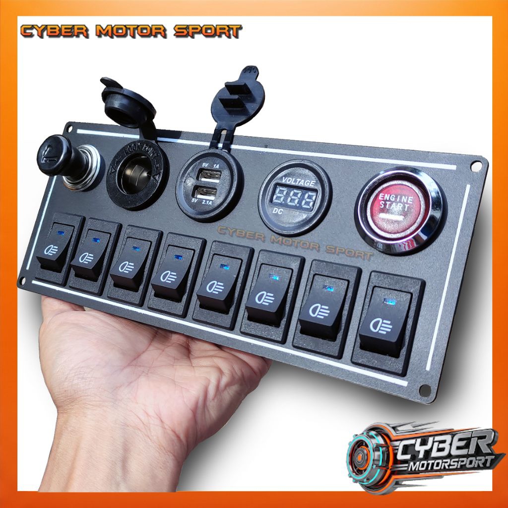 Jual Saklar mobil 12v 24v universal. sakelar 8 on off switch LED. panel ...