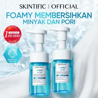 SKINTIFIC - Amino Acid Ultra Gentle Cleanser Mousse 100ml | Oil Control Clean Calming Down and Clear Facial Wash Sabun Cuci Muka Glowing Barrier Brightening Whitening Blackhead Removal Dark Spot Sabun Pembersih Muka Untuk Segala Jenis Kulit