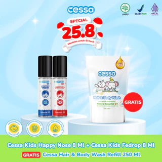 Buy 2 Get 3 - Cessa Kids Happy Nose 8 Ml & Fedrop 8 Ml Free Hair & Body Wash Refill 250 Ml