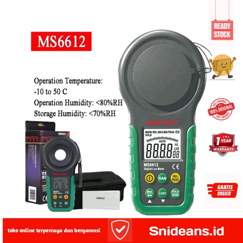Jual Lux Meter MS6612 Mastech Light Tester Luxmeter FC Luxtester MS ...